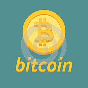 Bitcoin flat icon. Crypto coin logo. Net banking sign. International money or currency. Vector illustration.